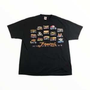 Famous Motorcycles Graphic Black Short Sleeve T-Shirt Sz 2XL